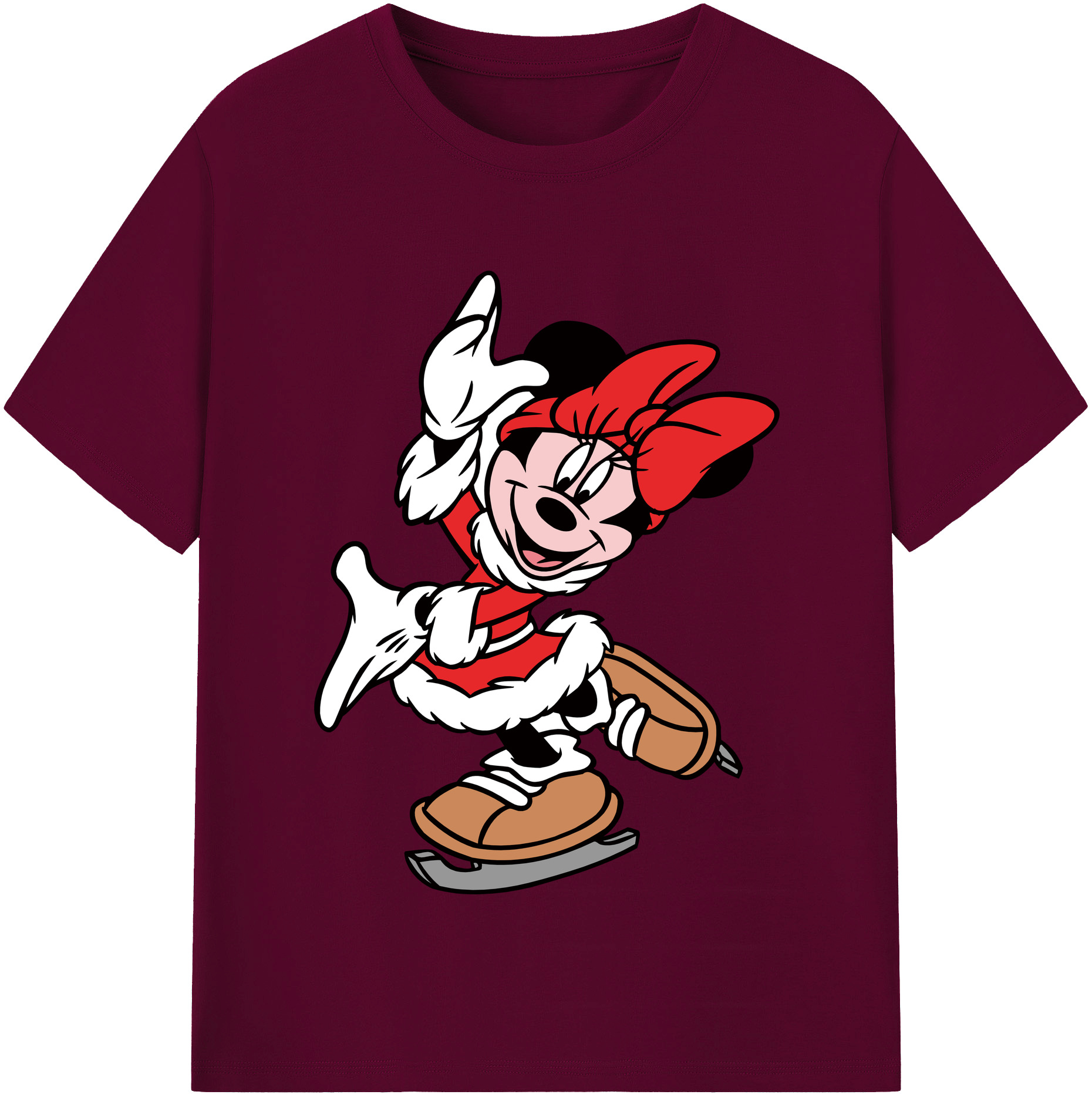 （画像用） ミッキーマウス Mickey Mouse レディースカジュアルプリントTシャツ（綿100％）
